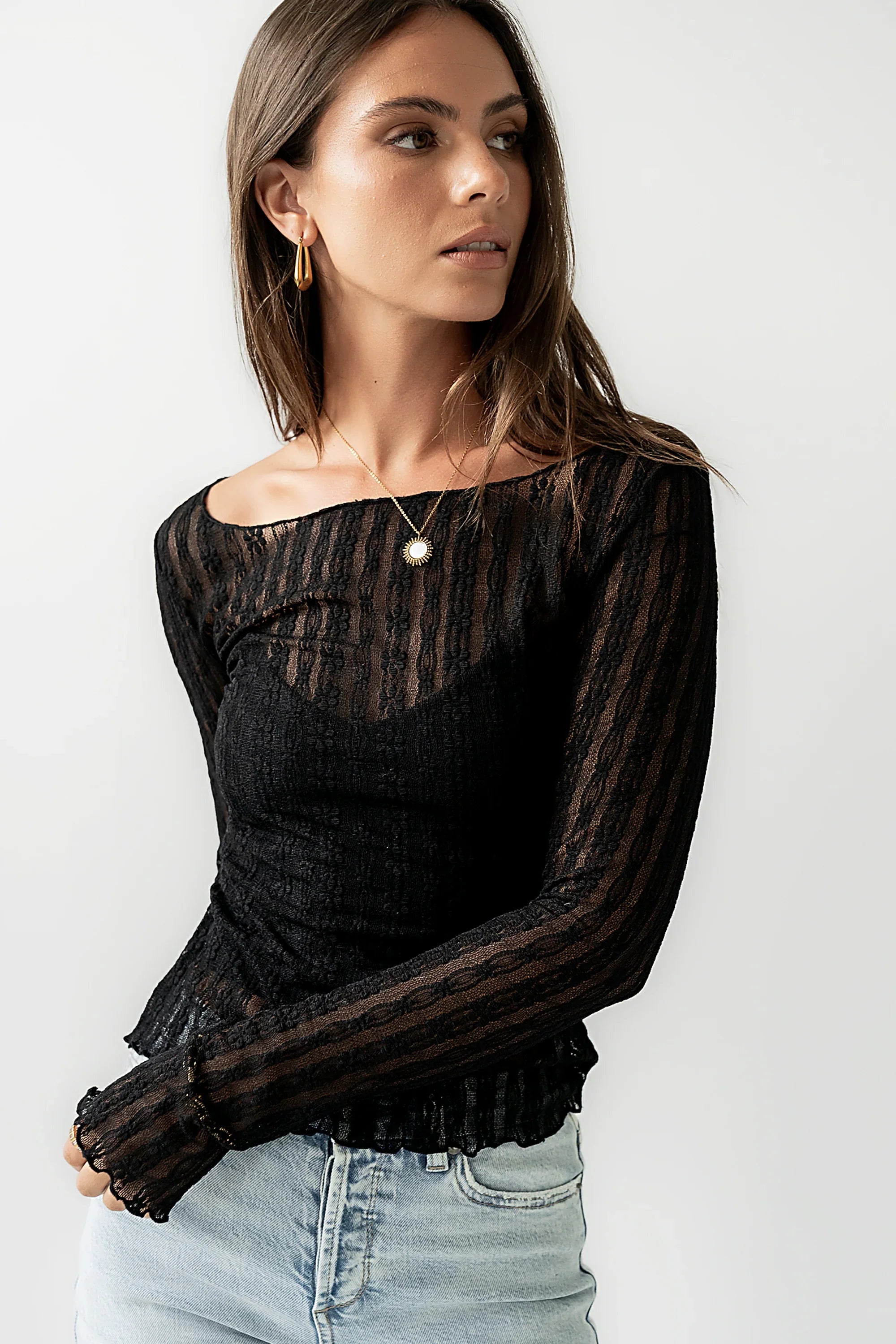 Rachel Lace Top in Black