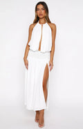 Always Evolving Halter Midi Dress White